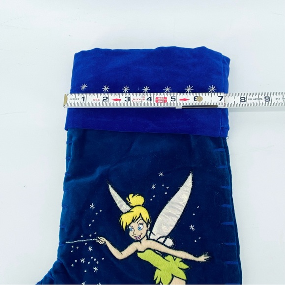 Disney Store 1999 VTG Tinkerbell Velvet Purple 17" Xmas Embroidered Stocking - Picture 6 of 7